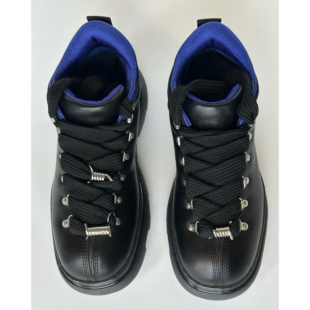 Burberry Black Leather Ankle Trek Boots 9 US (42 Eu) 8074564 IT NIB $1190 - Picture 7 of 14